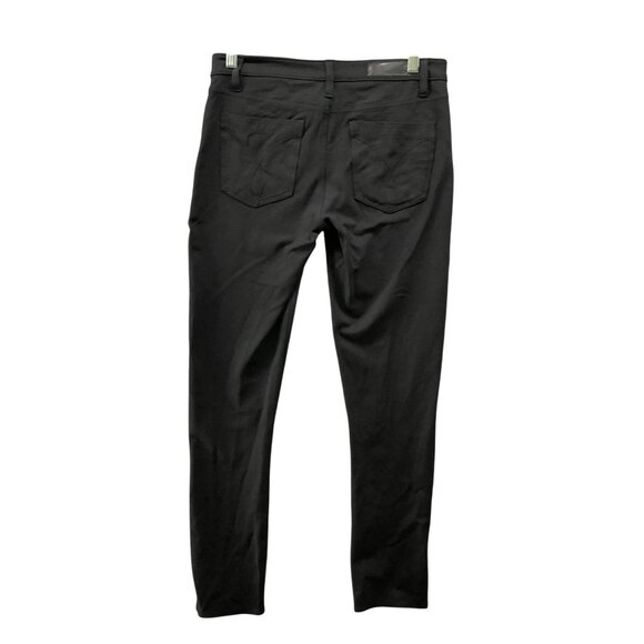 Calvin Klein Low Rise Ponte Skinny Pants Womens 8 Black Faux Leather 5 Pocket - Picture 2 of 12